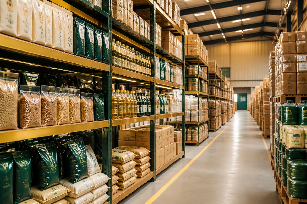 Daxon Trading premium FMCG distribution warehouse with quality products on organized shelves