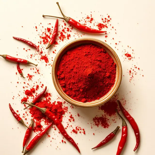 Red chilli powder in bowl
